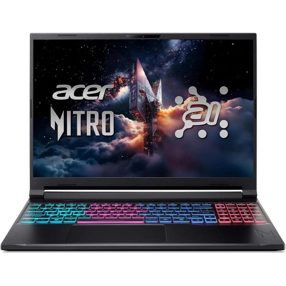 Acer Nitro V 16S ANV16S-71-97BE Gaming Laptop, 16" WQXGA 180Hz IPS, Intel Core 9 270H, 16GB DDR5 RAM, 1TB SSD, NVIDIA GeForce RTX 5070 8GB GDDR7, RGB Backlit Keyboard, Black | ANV16S-71-97BE