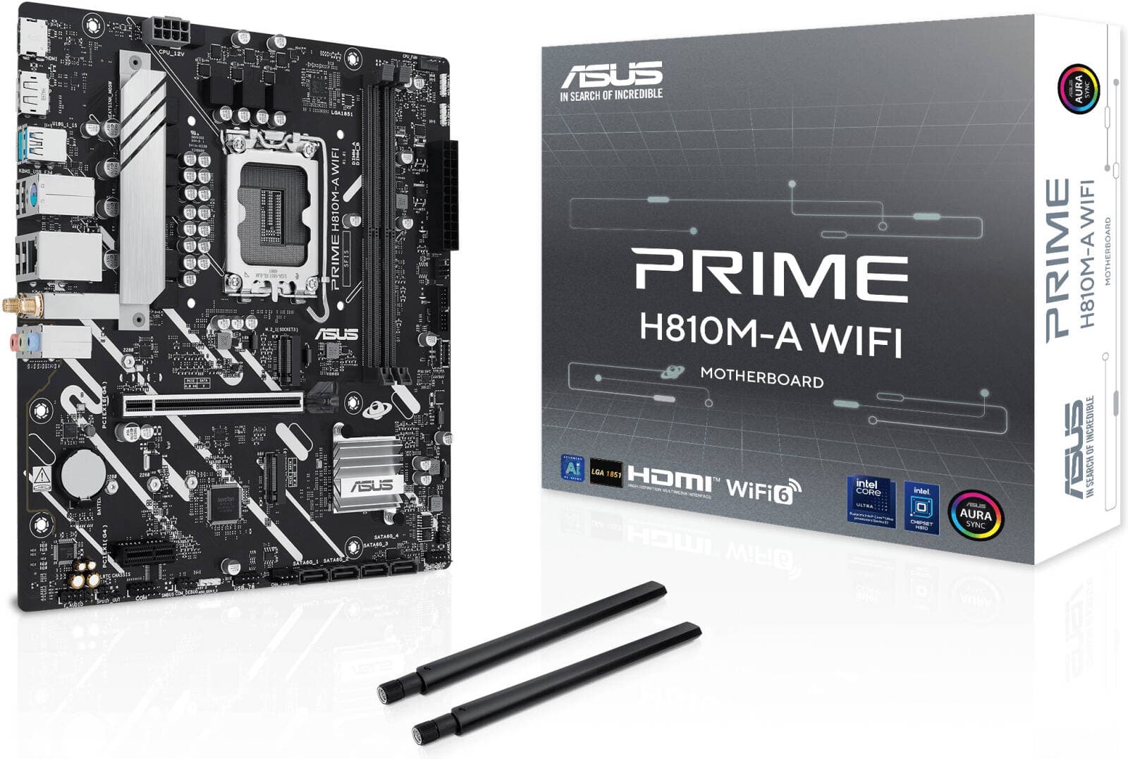 ASUS PRIME H810M-A WIFI LGA1851 Micro-ATX Motherboard – Intel H810, DDR5 128GB, PCIe 4.0, 2× M.2, Wi-Fi 6