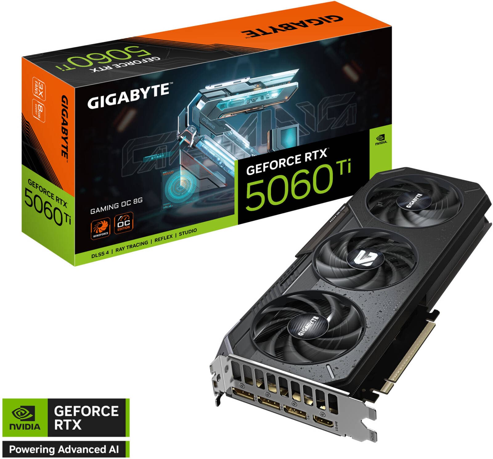GIGABYTE GeForce RTX 5060 Ti GAMING OC 8G Graphics Card – 8GB GDDR7, 2647MHz OC, PCIe 5.0, DP 2.1b, HDMI 2.1b