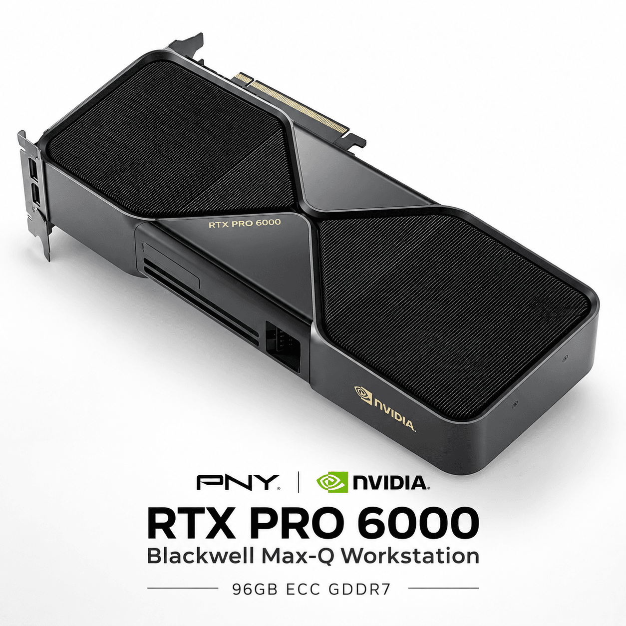 PNY NVIDIA RTX PRO 6000 Blackwell Max-Q Workstation Edition – 96GB ECC GDDR7, PCIe 5.0, 4× DisplayPort 2.1b