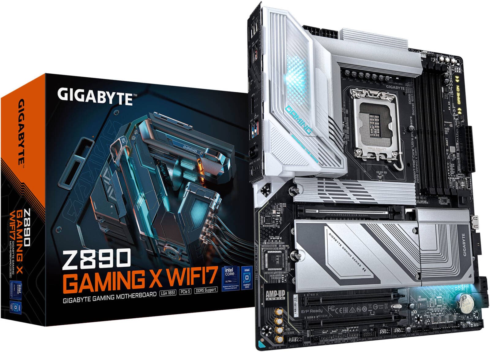 GIGABYTE Z890 Gaming X Wi-Fi 7 LGA 1851 ATX Motherboard, Intel Z890 Chipset, 4x DDR5 DIMM Slot, Up to 256GB Max Memory, Wi-Fi 7 & BT 5.4, PCIe 5.0 x16, 4x M.2 Slots, Black | Z890-GAMING-X-WIFI7