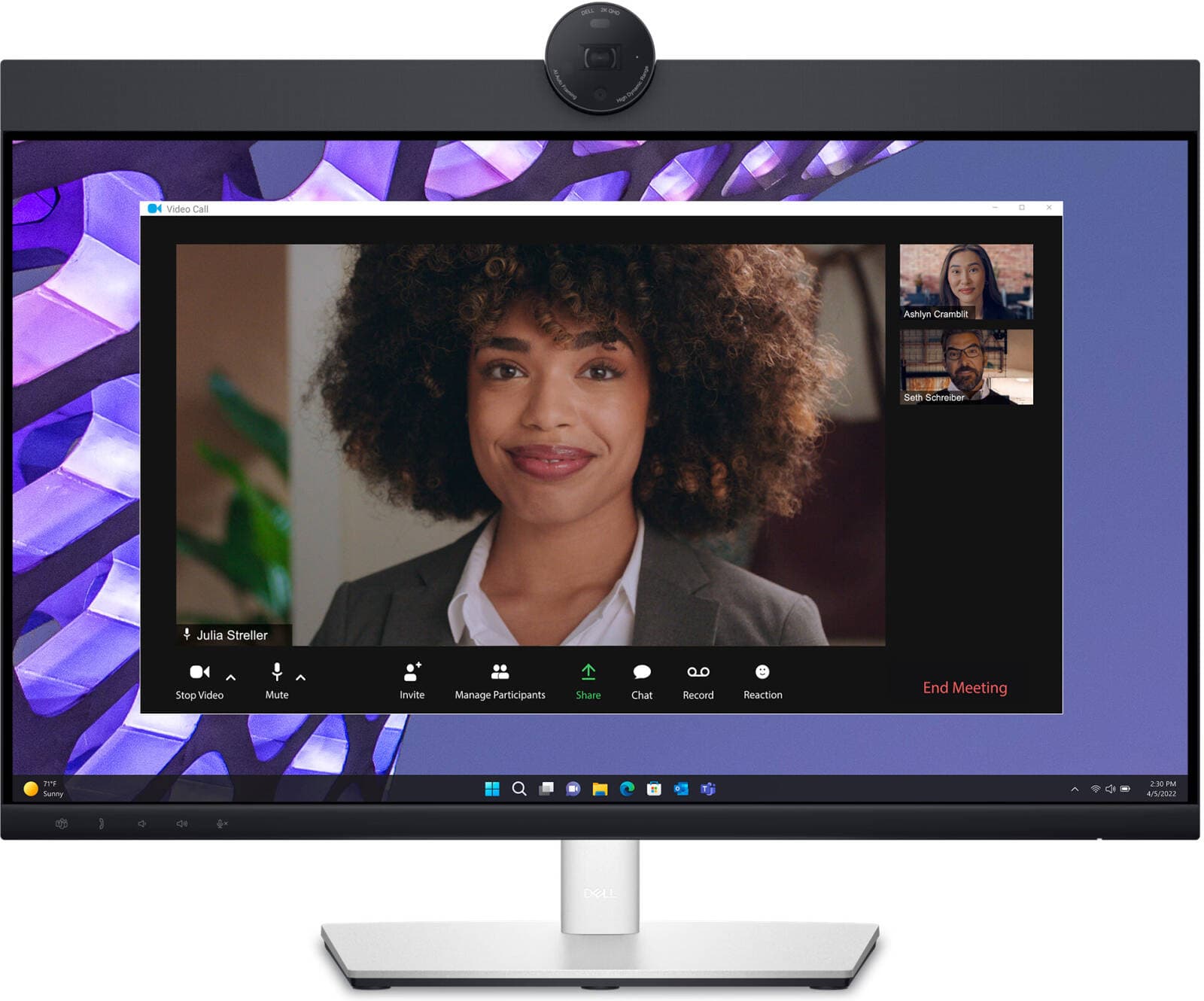 Dell P2424HEB 23.8" FHD IPS Video Conferencing Monitor, 4MP Webcam, USB-C 90W, RJ45, HDMI, DP, Speakers, 3-Year Warranty | P2424HEB