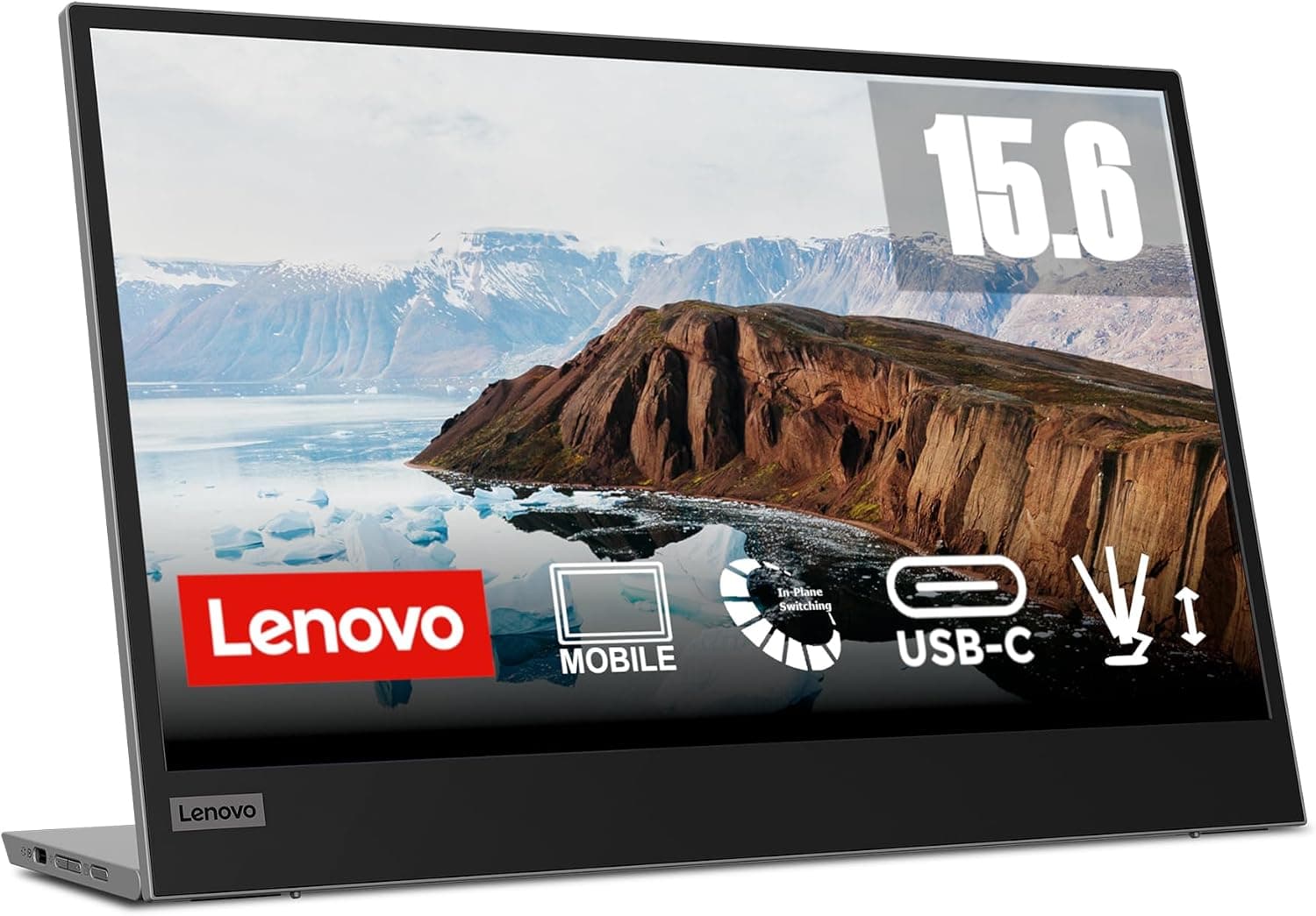 Lenovo L15 15.6-Inch FHD IPS Portable Monitor – 60Hz, Dual USB-C, Height-Adjust Stand | 66E4UAC1WL